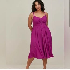 torrid purple challis button front dress size 4